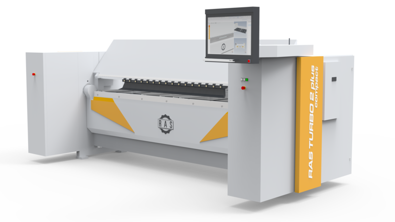 Die Schwenkbiegemaschine von RAS mit neuer XXL-Biegewange und 5mm Freibereich hinter Biegelinie 