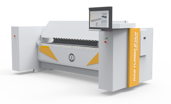 Die Schwenkbiegemaschine von RAS mit neuer XXL-Biegewange und 5mm Freibereich hinter Biegelinie 