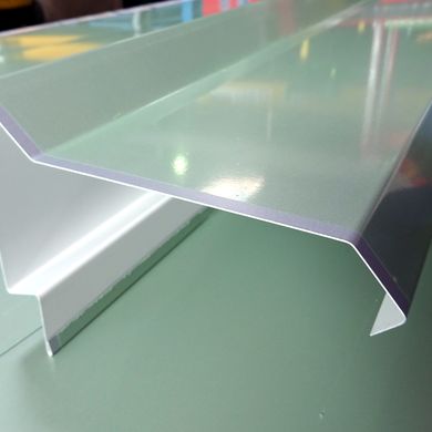Folded flashing in coated aluminum