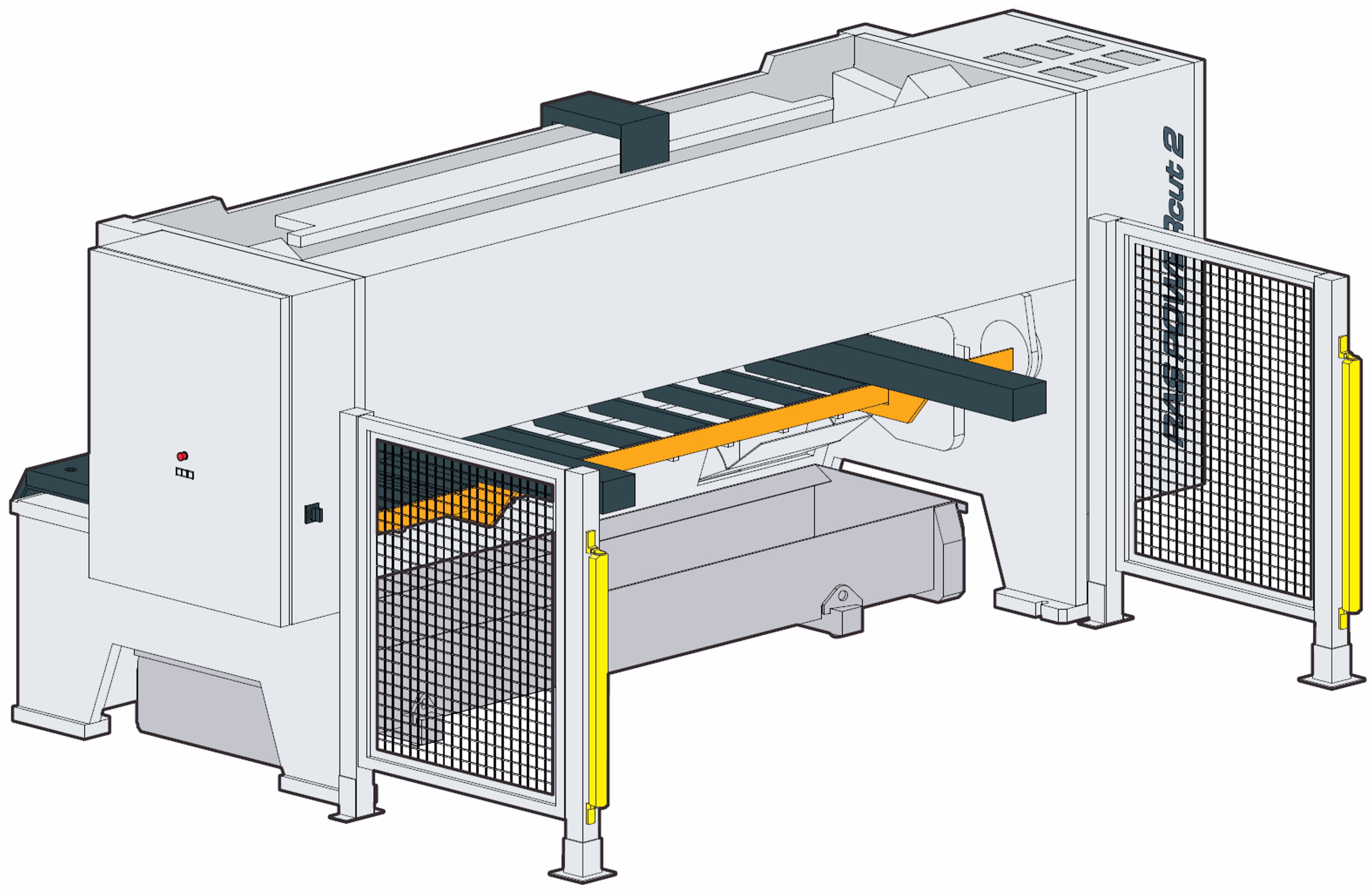 Schwingschnittschere POWERcut 2 mit Hochhaltesystem und CNC Hinteranschlag